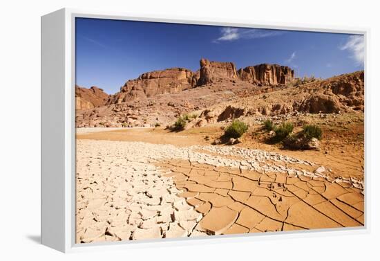 Dried up river bed in the Anti Atlas mountains of Morocco, North Africa-Ashley Cooper-Framed Premier Image Canvas