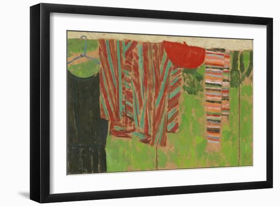 Dries Et Beret Rouge Sur Paravent, 2004-Delphine D. Garcia-Framed Giclee Print