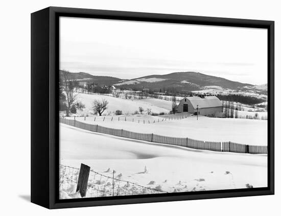 Drift Fence on Farmland-Marion Post Wolcott-Framed Premier Image Canvas