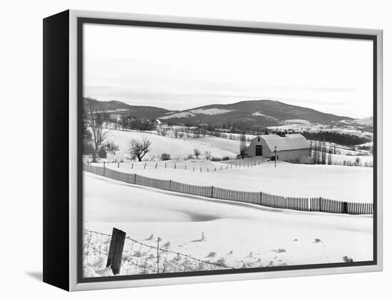 Drift Fence on Farmland-Marion Post Wolcott-Framed Premier Image Canvas