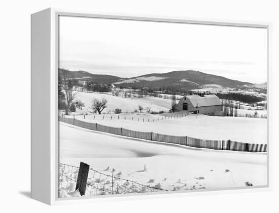 Drift Fence on Farmland-Marion Post Wolcott-Framed Premier Image Canvas