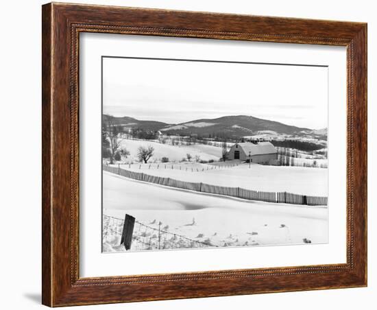 Drift Fence on Farmland-Marion Post Wolcott-Framed Photographic Print