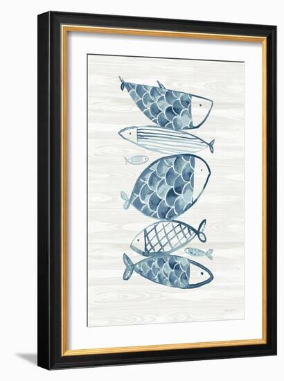 Driftwood Blue Fish I-Mercedes Lopez Charro-Framed Art Print