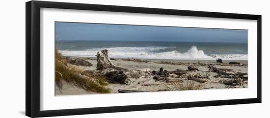 Driftwood on Ship Creek Park beach, Haast, Westland District, West Coast, South Island, New Zealand-null-Framed Photographic Print