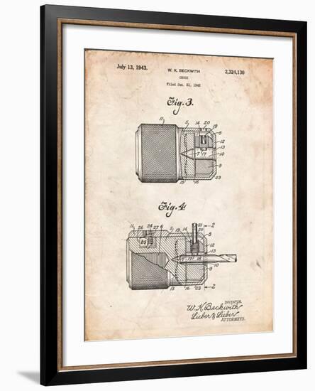 Drill Chuck 1943 Patent-Cole Borders-Framed Art Print