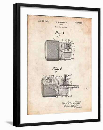 Drill Chuck 1943 Patent-Cole Borders-Framed Art Print