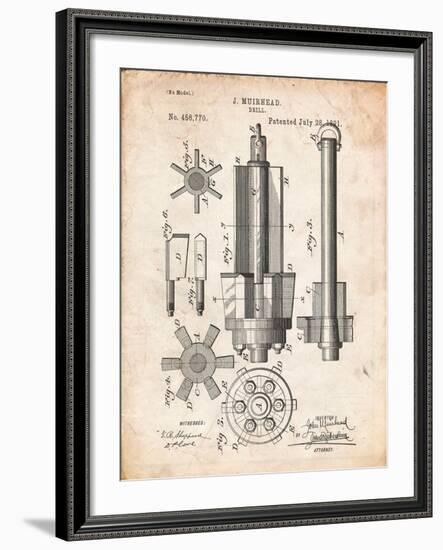 Drill Tool Patent-Cole Borders-Framed Art Print