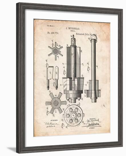 Drill Tool Patent-Cole Borders-Framed Art Print