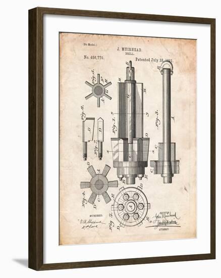 Drill Tool Patent-Cole Borders-Framed Art Print