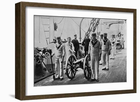 Drill with a Light Gun on Board HMS Camperdown, 1895-Gregory & Co-Framed Giclee Print