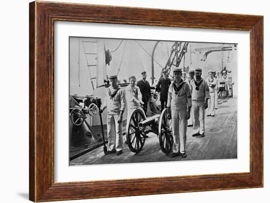 Drill with a Light Gun on Board HMS Camperdown, 1895-Gregory & Co-Framed Giclee Print