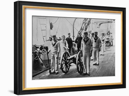 Drill with a Light Gun on Board HMS Camperdown, 1895-Gregory & Co-Framed Giclee Print