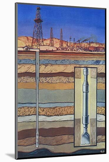 Drilling an Oil Well - Boring by Turbine-null-Mounted Photographic Print