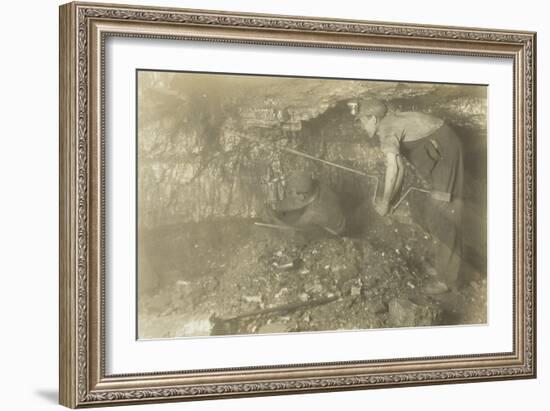 Drilling for a Shot: Old-Fashioned Way of Mining Coal, 1921-Lewis Wickes Hine-Framed Giclee Print