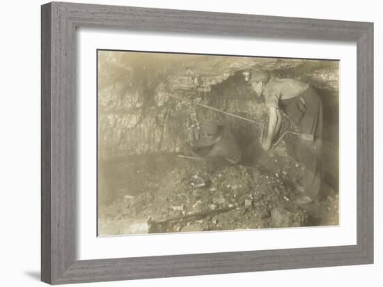 Drilling for a Shot: Old-Fashioned Way of Mining Coal, 1921-Lewis Wickes Hine-Framed Giclee Print