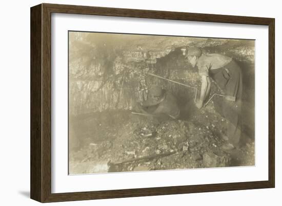 Drilling for a Shot: Old-Fashioned Way of Mining Coal, 1921-Lewis Wickes Hine-Framed Giclee Print