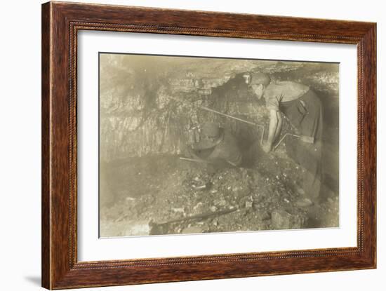 Drilling for a Shot: Old-Fashioned Way of Mining Coal, 1921-Lewis Wickes Hine-Framed Giclee Print