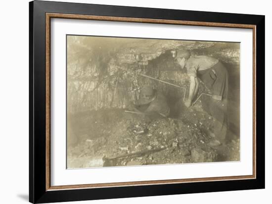 Drilling for a Shot: Old-Fashioned Way of Mining Coal, 1921-Lewis Wickes Hine-Framed Giclee Print