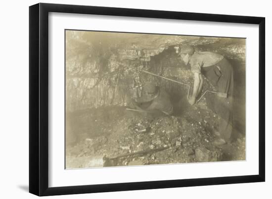 Drilling for a Shot: Old-Fashioned Way of Mining Coal, 1921-Lewis Wickes Hine-Framed Giclee Print