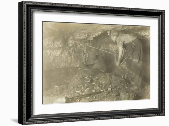 Drilling for a Shot: Old-Fashioned Way of Mining Coal, 1921-Lewis Wickes Hine-Framed Giclee Print