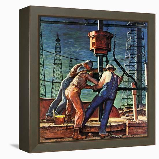 "Drilling for Oil," November 9, 1946-Mead Schaeffer-Framed Premier Image Canvas