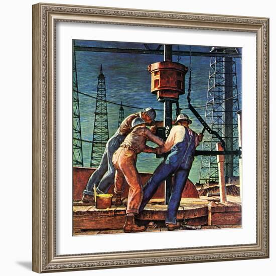 "Drilling for Oil," November 9, 1946-Mead Schaeffer-Framed Giclee Print