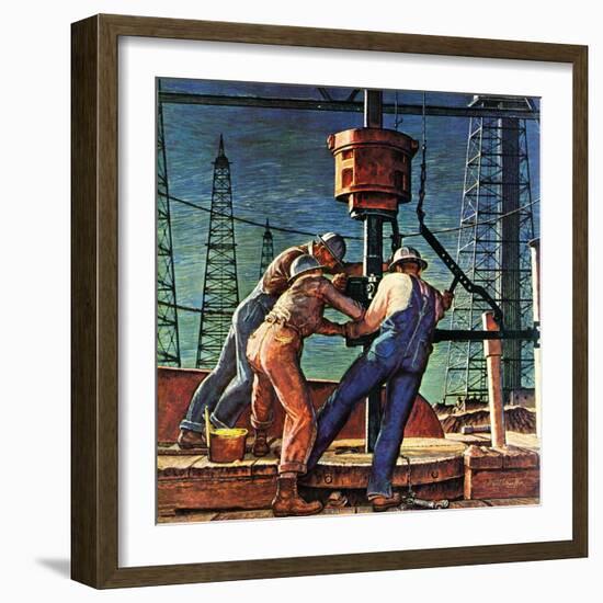"Drilling for Oil," November 9, 1946-Mead Schaeffer-Framed Giclee Print