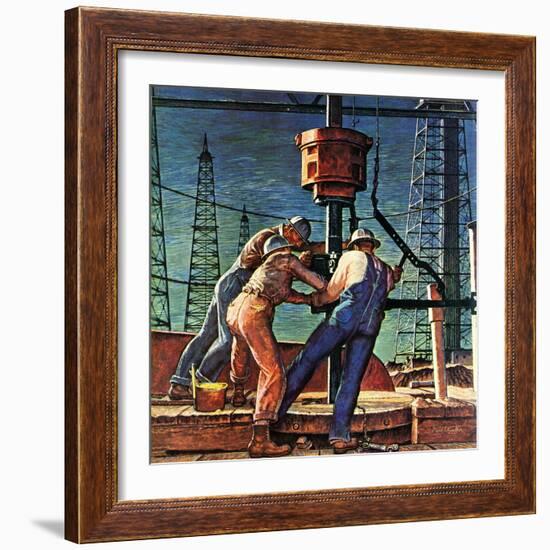 "Drilling for Oil," November 9, 1946-Mead Schaeffer-Framed Giclee Print