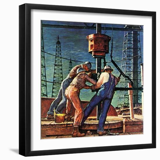 "Drilling for Oil," November 9, 1946-Mead Schaeffer-Framed Giclee Print