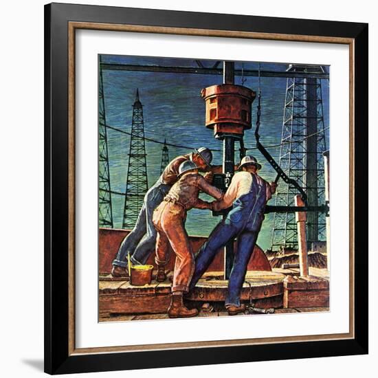 "Drilling for Oil," November 9, 1946-Mead Schaeffer-Framed Giclee Print