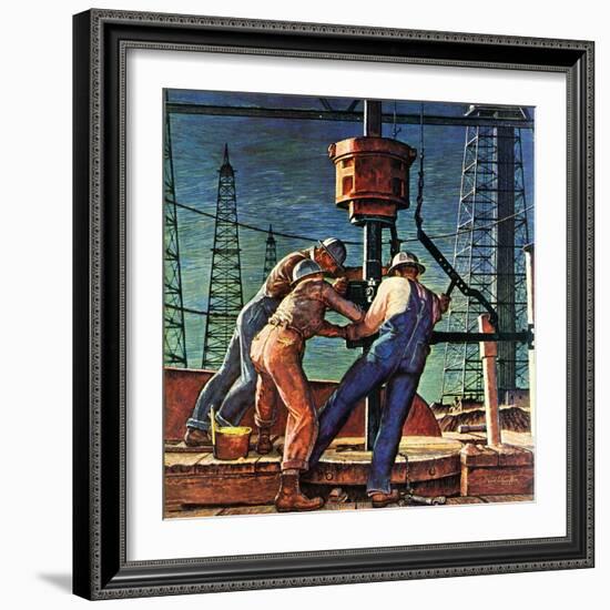 "Drilling for Oil," November 9, 1946-Mead Schaeffer-Framed Giclee Print