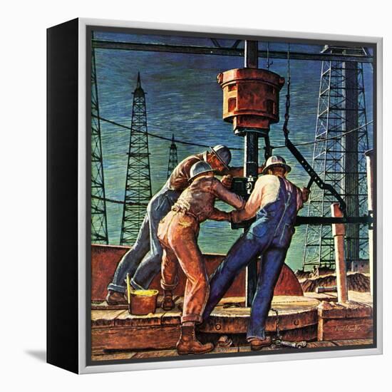 "Drilling for Oil," November 9, 1946-Mead Schaeffer-Framed Premier Image Canvas