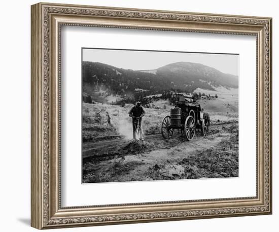 Drilling Rock, Montana, 1916-Asahel Curtis-Framed Giclee Print