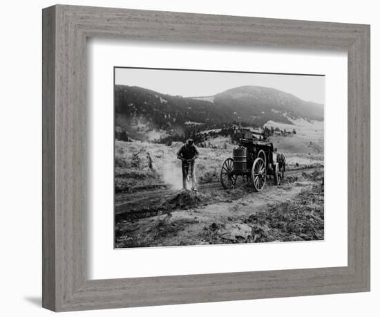 Drilling Rock, Montana, 1916-Asahel Curtis-Framed Giclee Print