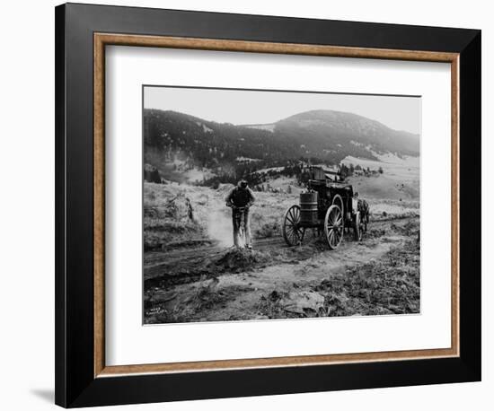 Drilling Rock, Montana, 1916-Asahel Curtis-Framed Giclee Print