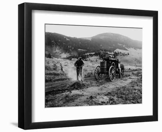 Drilling Rock, Montana, 1916-Asahel Curtis-Framed Giclee Print