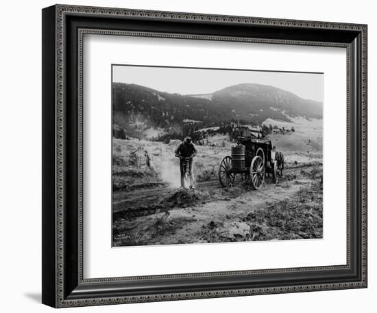 Drilling Rock, Montana, 1916-Asahel Curtis-Framed Giclee Print