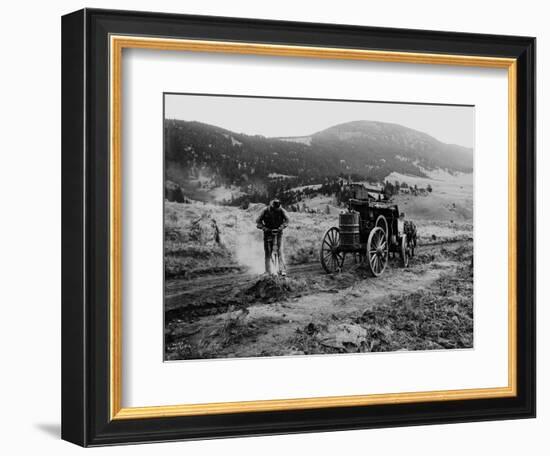 Drilling Rock, Montana, 1916-Asahel Curtis-Framed Giclee Print