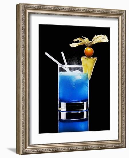 Drink Made with Blue Curaçao-Walter Pfisterer-Framed Photographic Print