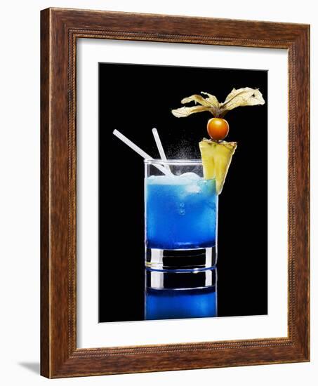 Drink Made with Blue Curaçao-Walter Pfisterer-Framed Photographic Print