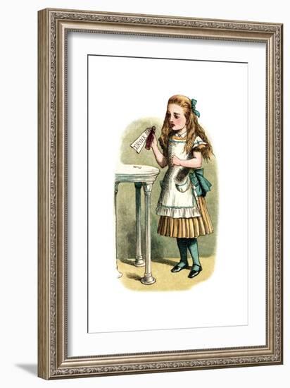 "Drink Me" Alice in Wonderland by John Tenniel-Piddix-Framed Art Print