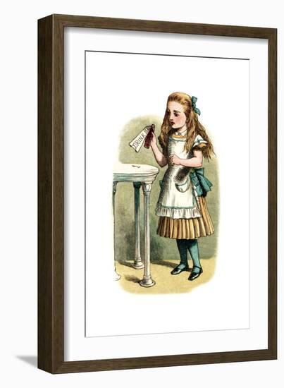 "Drink Me" Alice in Wonderland by John Tenniel-Piddix-Framed Art Print