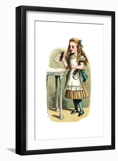 "Drink Me" Alice in Wonderland by John Tenniel-Piddix-Framed Art Print