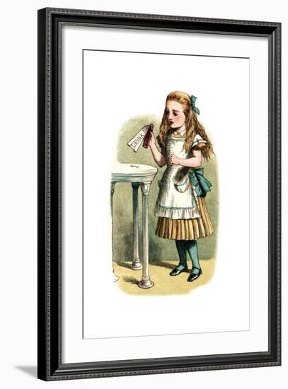 "Drink Me" Alice in Wonderland by John Tenniel-Piddix-Framed Art Print