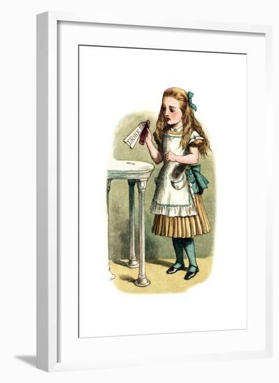 "Drink Me" Alice in Wonderland by John Tenniel-Piddix-Framed Art Print