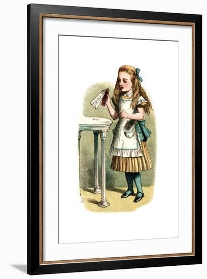 "Drink Me" Alice in Wonderland by John Tenniel-Piddix-Framed Art Print