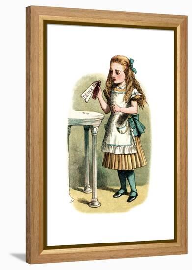 "Drink Me" Alice in Wonderland by John Tenniel-Piddix-Framed Stretched Canvas