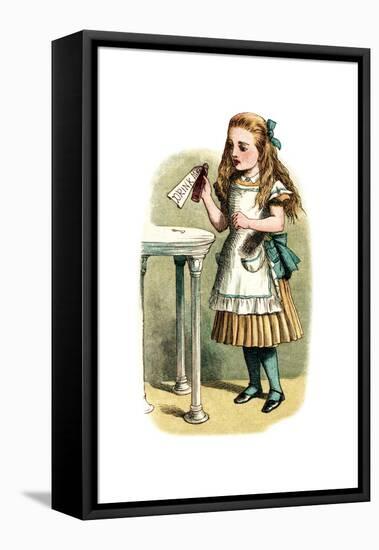 "Drink Me" Alice in Wonderland by John Tenniel-Piddix-Framed Stretched Canvas