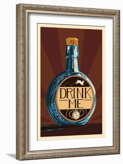 Drink Me Bottle-Lantern Press-Framed Art Print