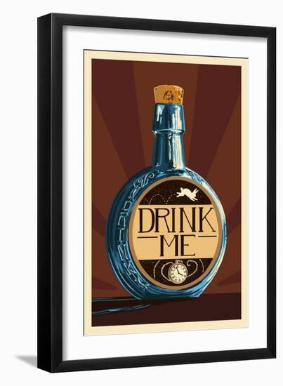 Drink Me Bottle-Lantern Press-Framed Art Print